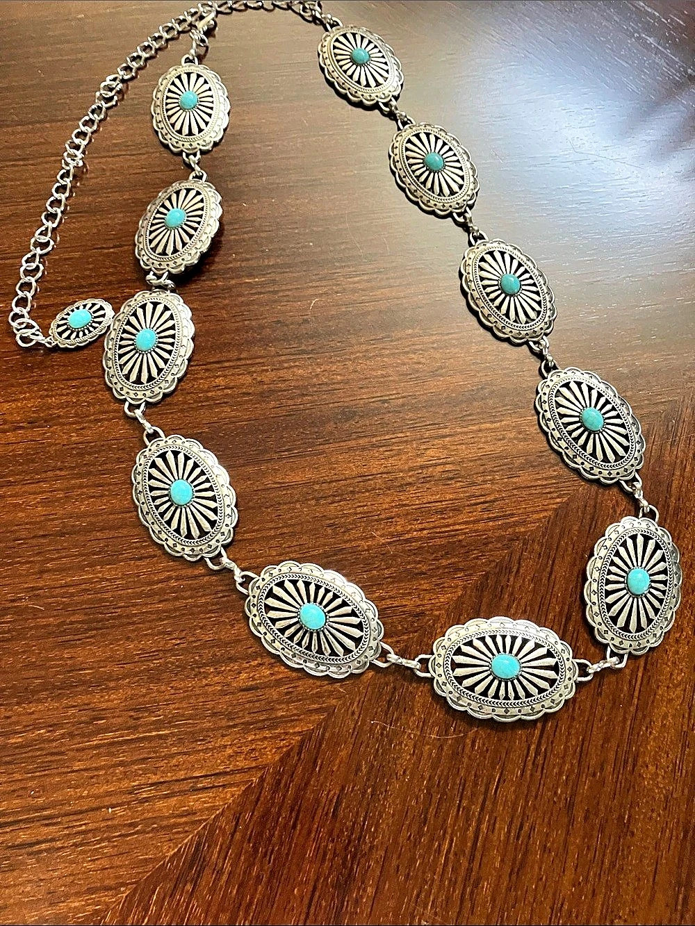Faux Turquoise Concho Belt